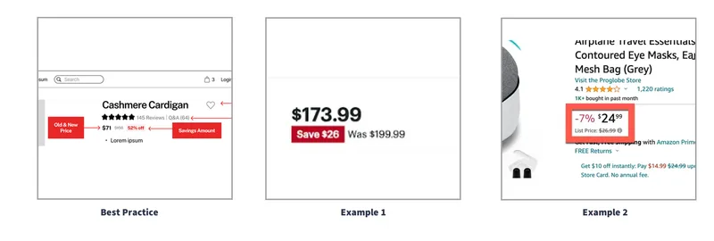 Ecommerce PDP reference pricing examples